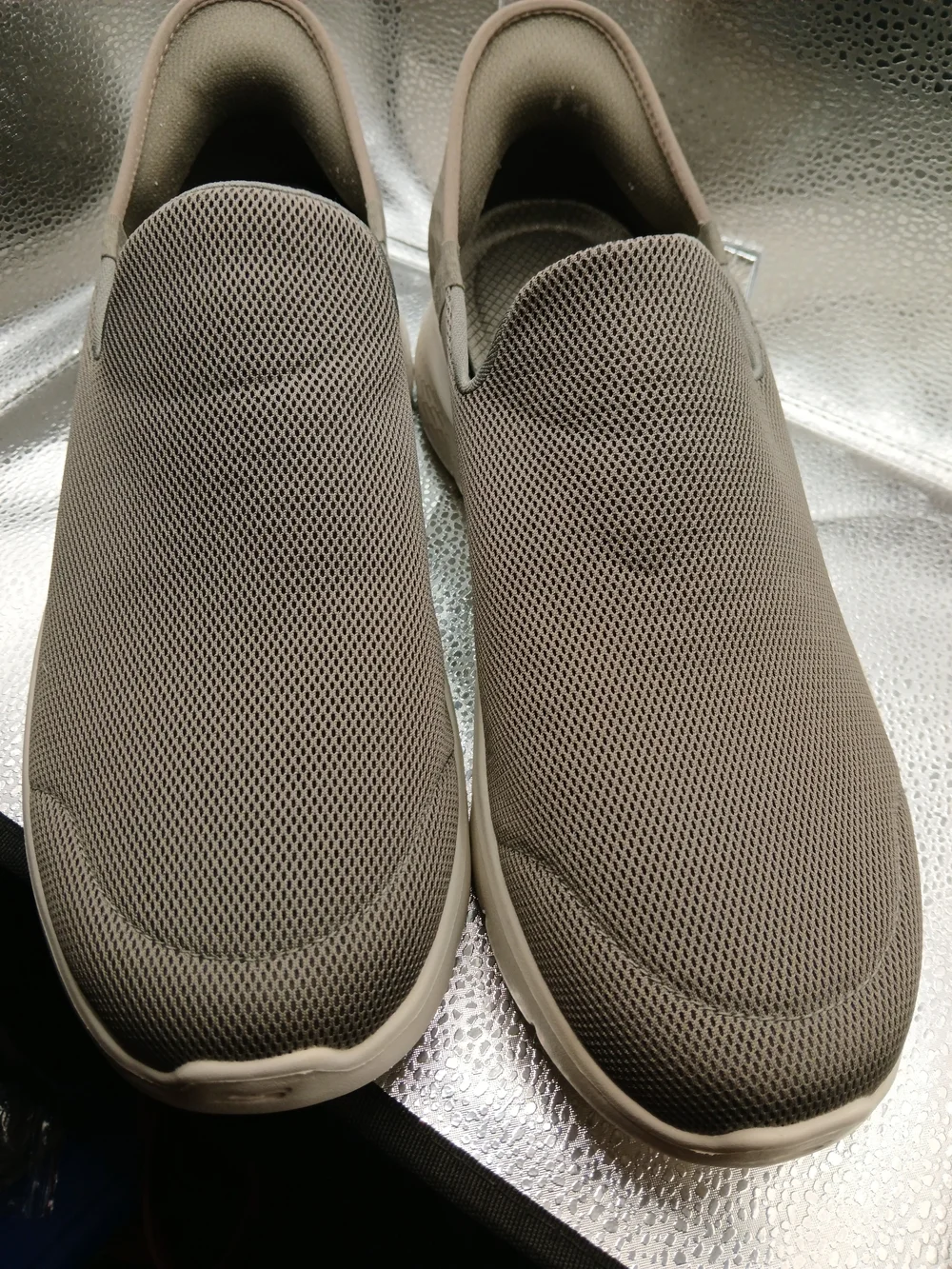 Skechers Dark Taupe GOwalk Slip-On Mesh Sneakers Men's Size 13